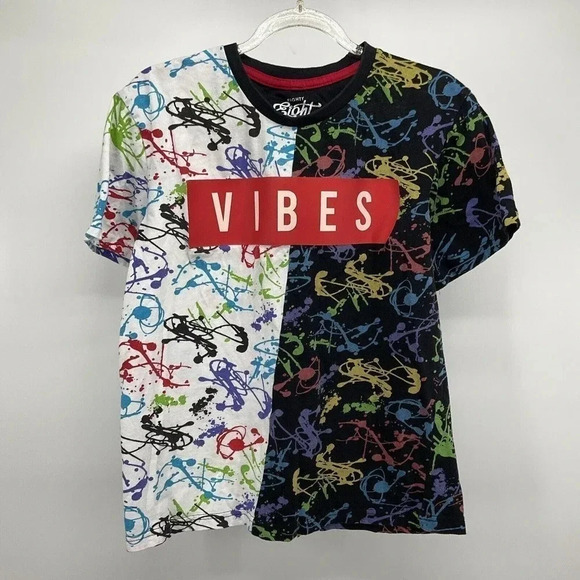 Eighty Eight Other - Eighty Eight Brand Men Small Shirt Multicolor VIBES Paint Splatter Short Sleeve